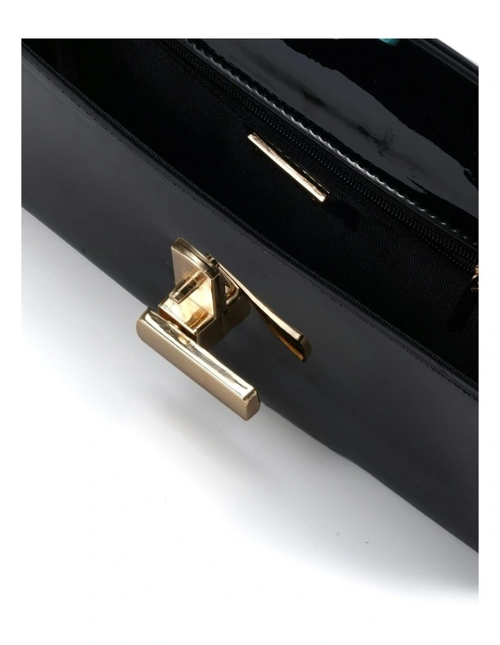 Alysse Clutch in Black Patent image 4