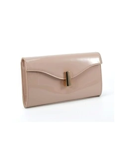 Alysse Clutch in Nude Patent