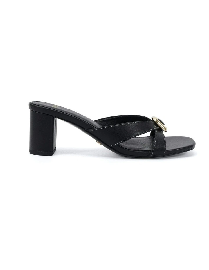 Finnegan Block Open Toe Heels in Black image 1