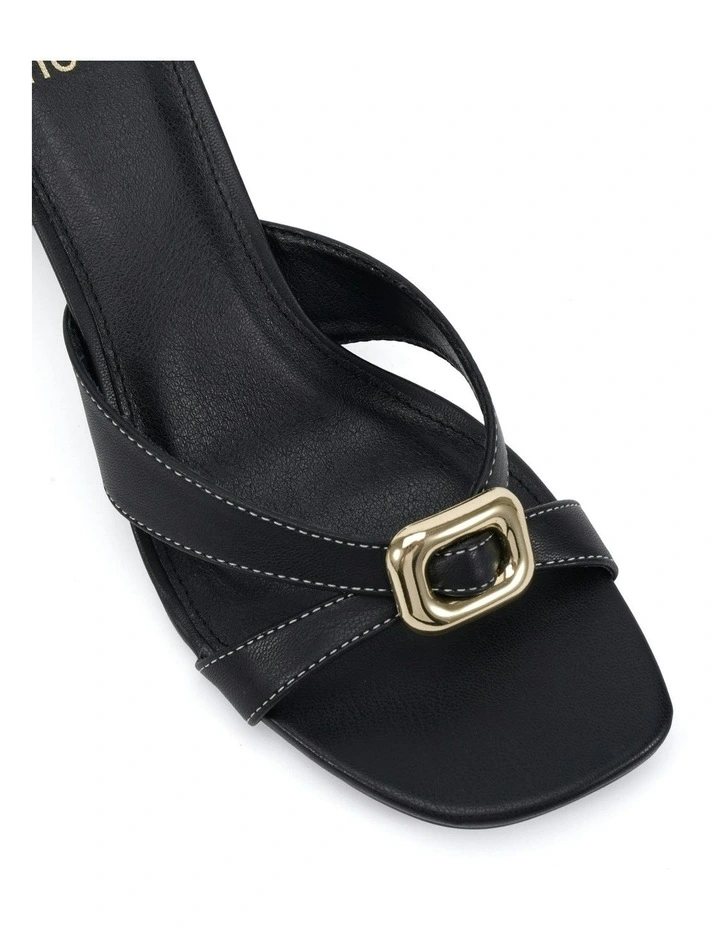 Finnegan Block Open Toe Heels in Black image 4