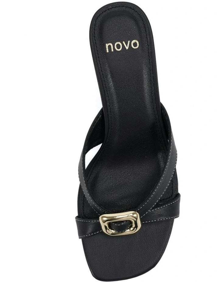 Finnegan Block Open Toe Heels in Black image 5