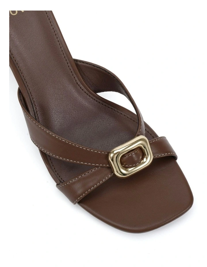 Finnegan Block Open Toe Heels in Milk Chocolate image 4