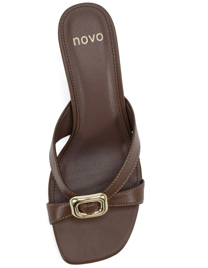 Finnegan Block Open Toe Heels in Milk Chocolate image 5