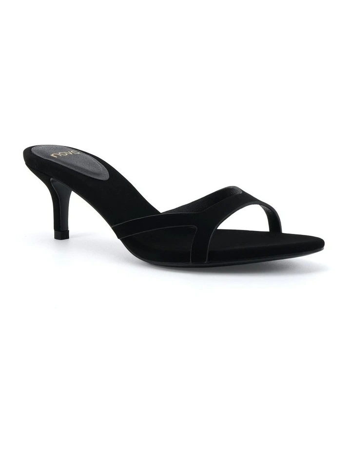 Viv Open Toe Heels in Black Nubuck image 2