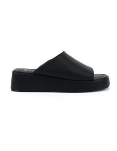 Yoga Slide Wedges in Black Smooth