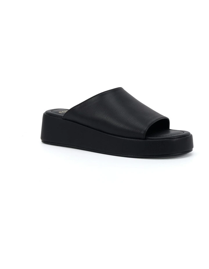 Yoga Slide Wedges in Black Smooth image 2