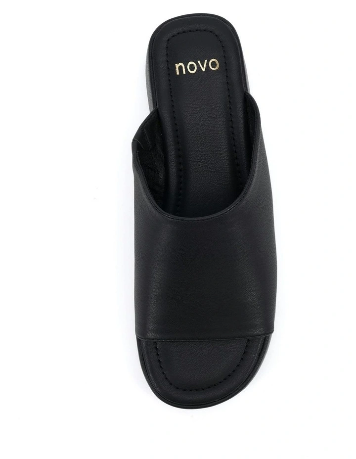 Yoga Slide Wedges in Black Smooth image 5