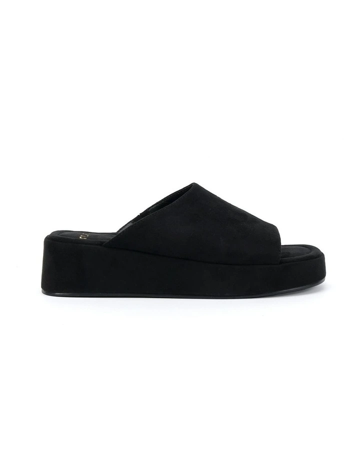 Yoga Slide Wedges in Black Suede image 1
