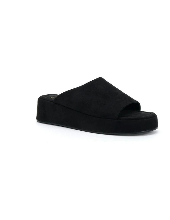 Yoga Slide Wedges in Black Suede image 2