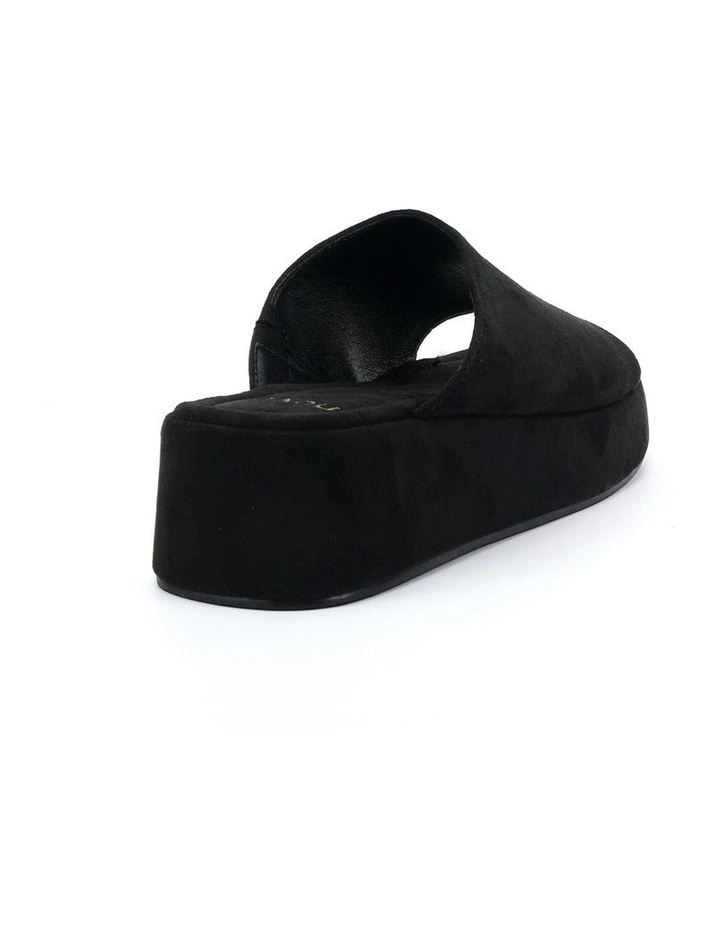 Yoga Slide Wedges in Black Suede image 3