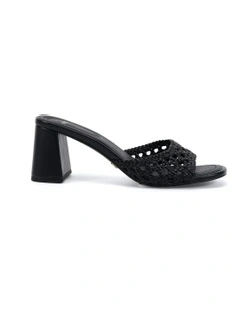 Yuna Mule Block Heels in Black