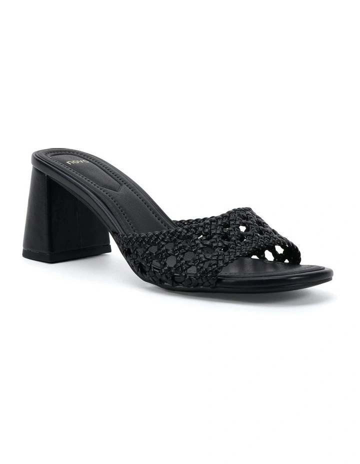 Yuna Mule Block Heels in Black image 2