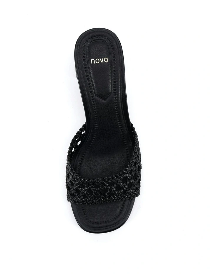 Yuna Mule Block Heels in Black image 5