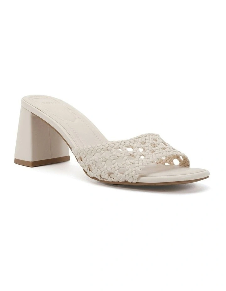 Yuna Mule Block Heels in White image 2