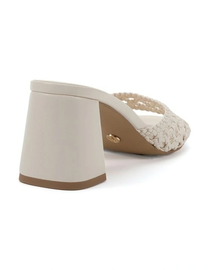 Yuna Mule Block Heels in White image 3