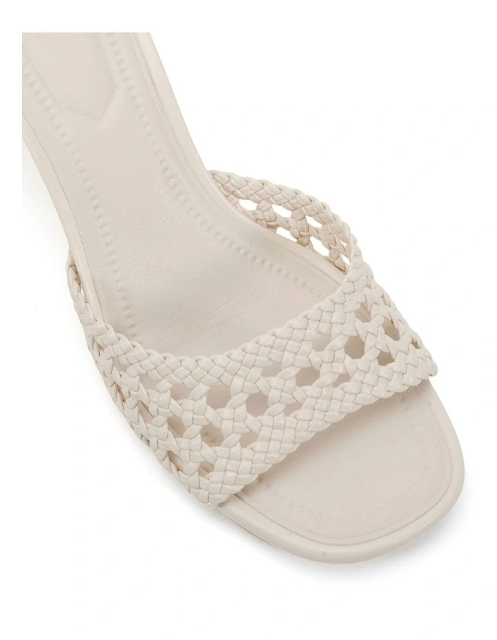 Yuna Mule Block Heels in White image 4