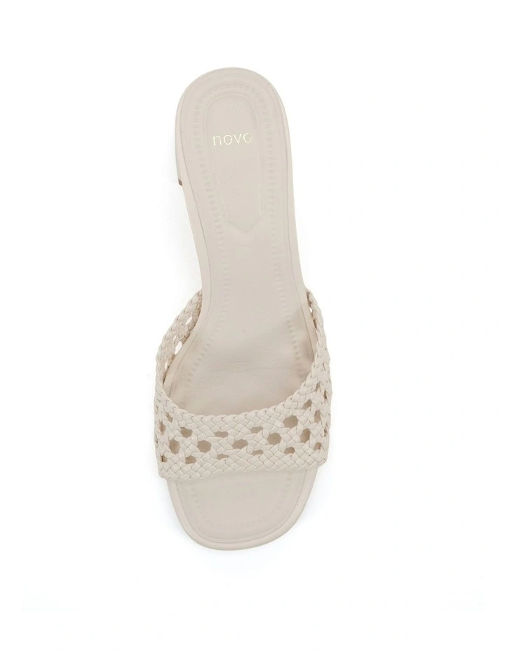 Yuna Mule Block Heels in White image 5