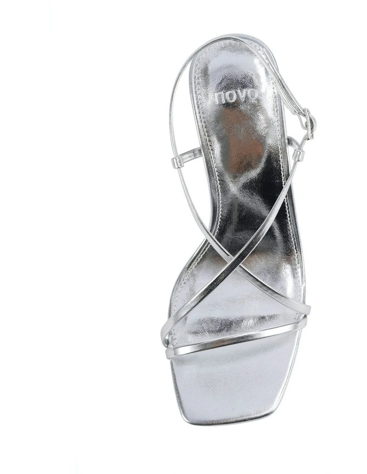 Passo Open Toe High Heels in Silver image 5