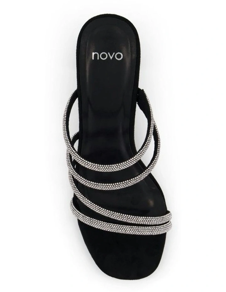 Payson Open Toe Block Heels in Black image 4