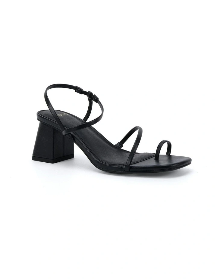 Ultan Open Toe Block Heels in Black image 2