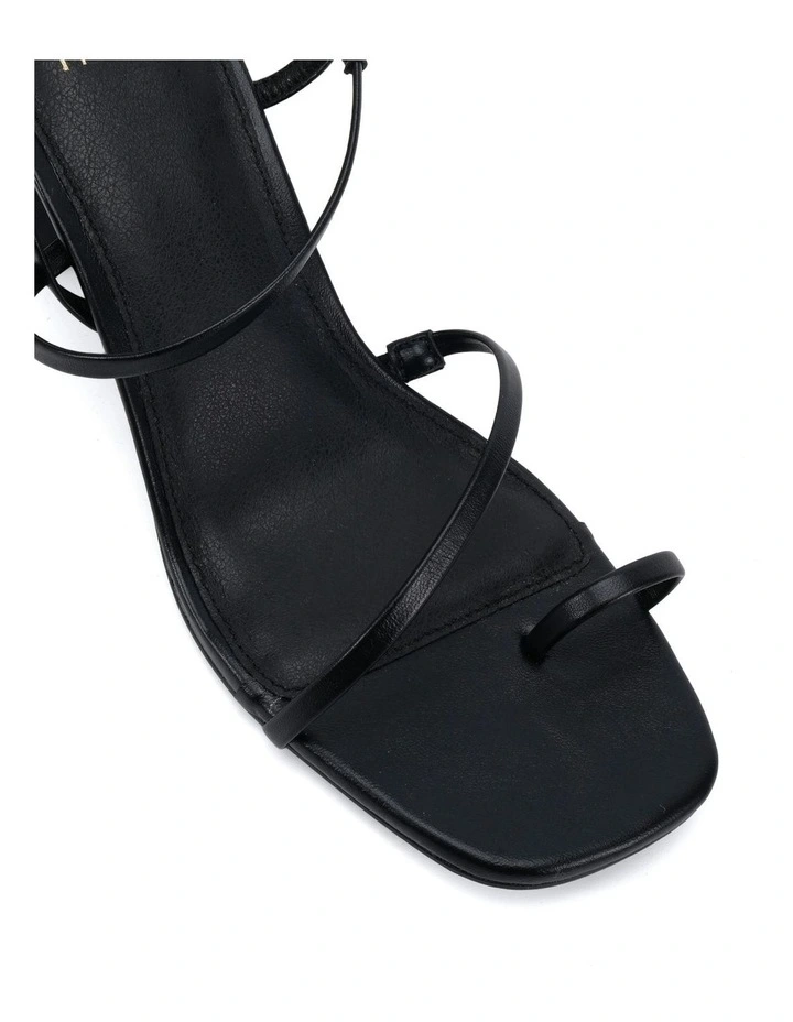 Ultan Open Toe Block Heels in Black image 4