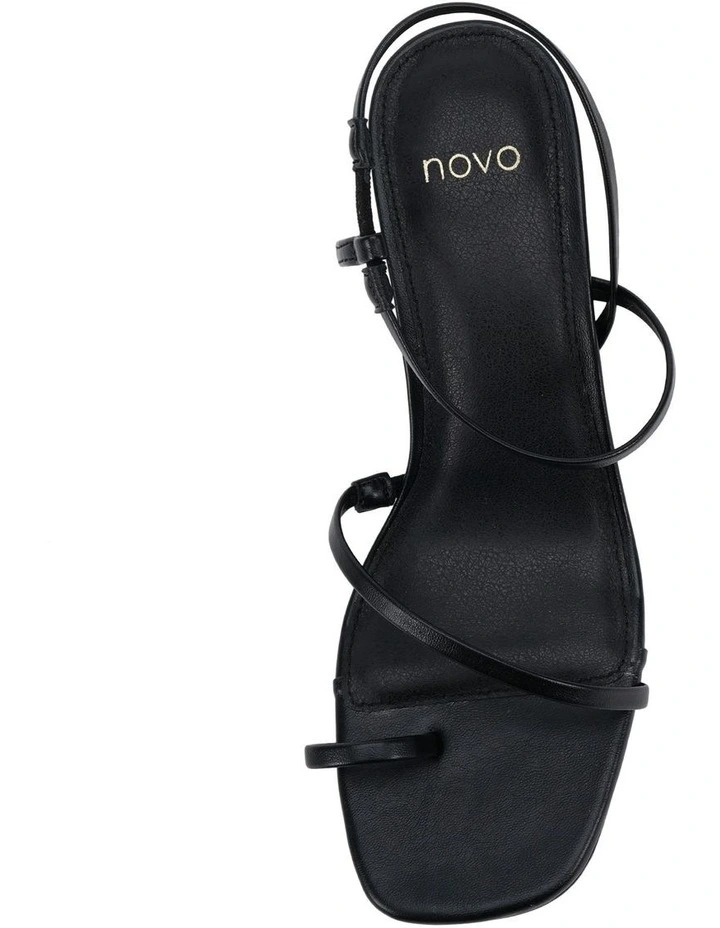 Ultan Open Toe Block Heels in Black image 5