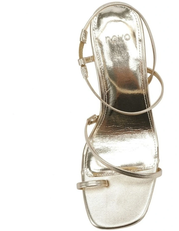 Ultan Open Toe Block Heels in Gold image 5