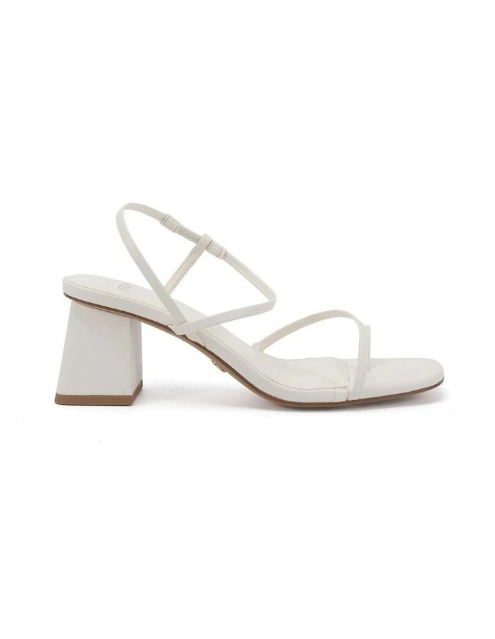 Ultan Open Toe Block Heels in White image 1