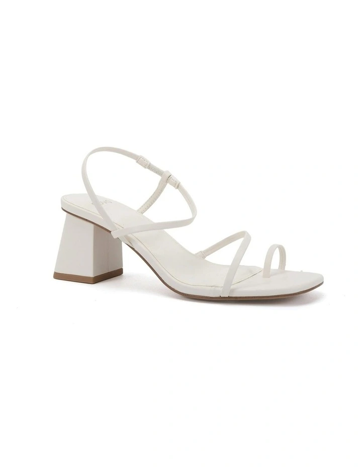 Ultan Open Toe Block Heels in White image 2