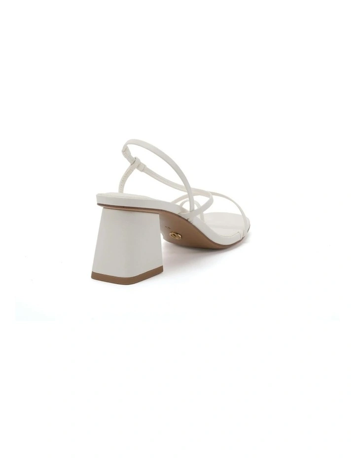 Ultan Open Toe Block Heels in White image 3