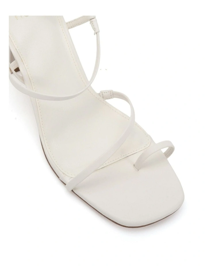 Ultan Open Toe Block Heels in White image 4