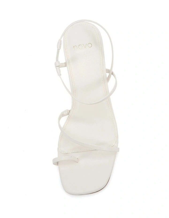 Ultan Open Toe Block Heels in White image 5