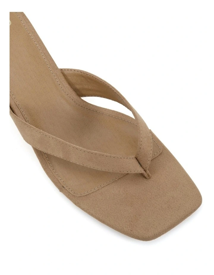 Valence Open Toe Mule Heels in Biscoff Suede image 4