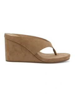 Yoasobi Wedge Sandals in Biscoff Suede