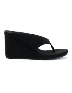 Yoasobi Wedge Sandals in Black Suede