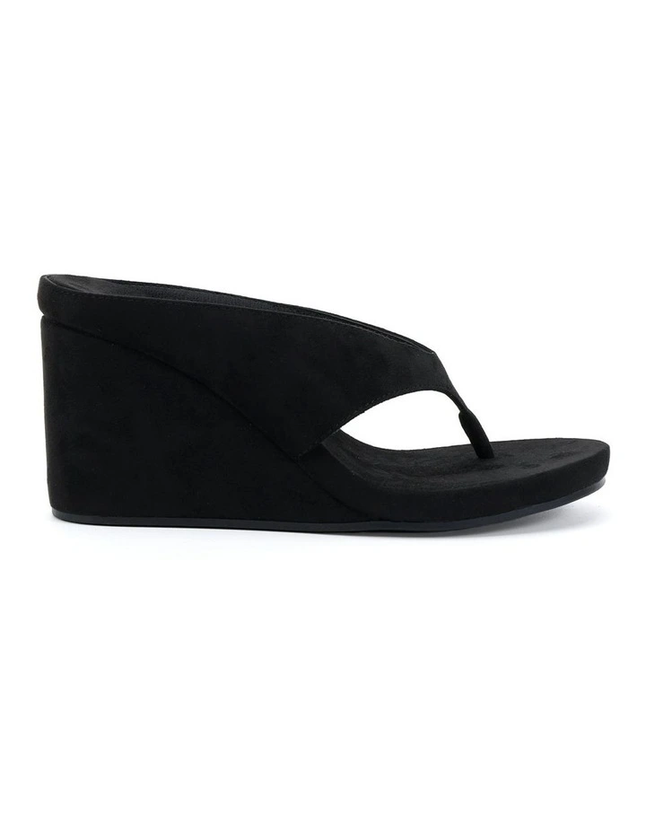 Yoasobi Wedge Sandals in Black Suede image 1