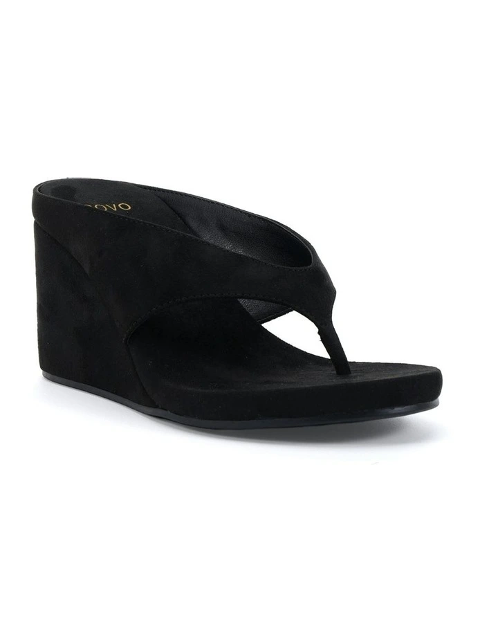 Yoasobi Wedge Sandals in Black Suede image 2