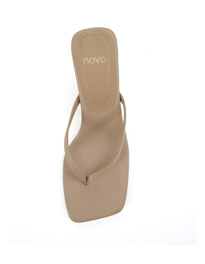 Zania Open Toe Mule Heels in Neutral image 5