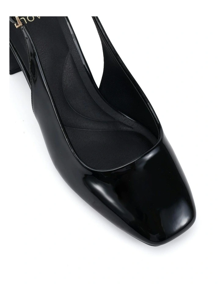 Ivoree Block Court Heels In Black Patent image 4
