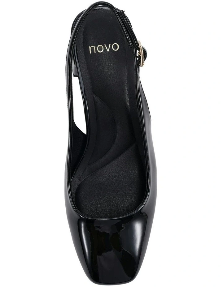 Ivoree Block Court Heels In Black Patent image 5