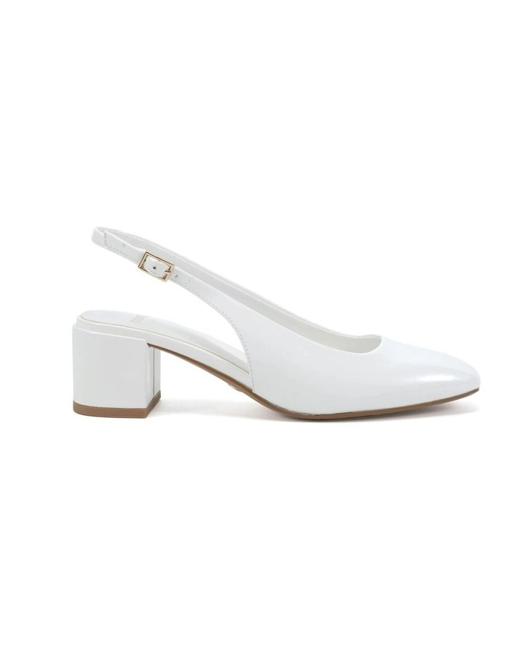 Ivoree Block Court Heels In White Patent image 1