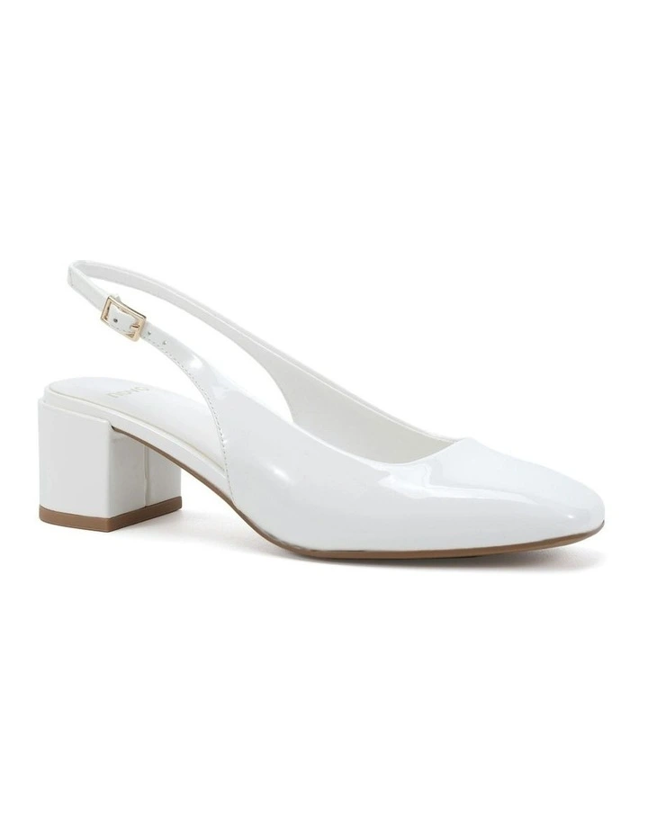 Ivoree Block Court Heels In White Patent image 2