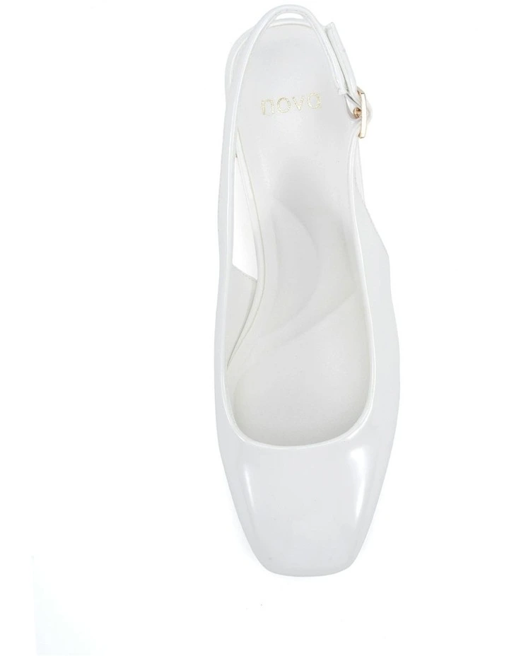 Ivoree Block Court Heels In White Patent image 5