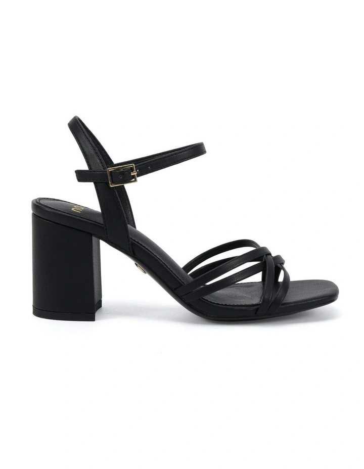 Nirella Open Toe Block Heels in Black image 1