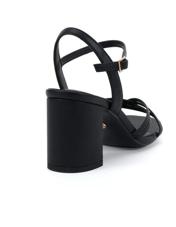 Nirella Open Toe Block Heels in Black image 3