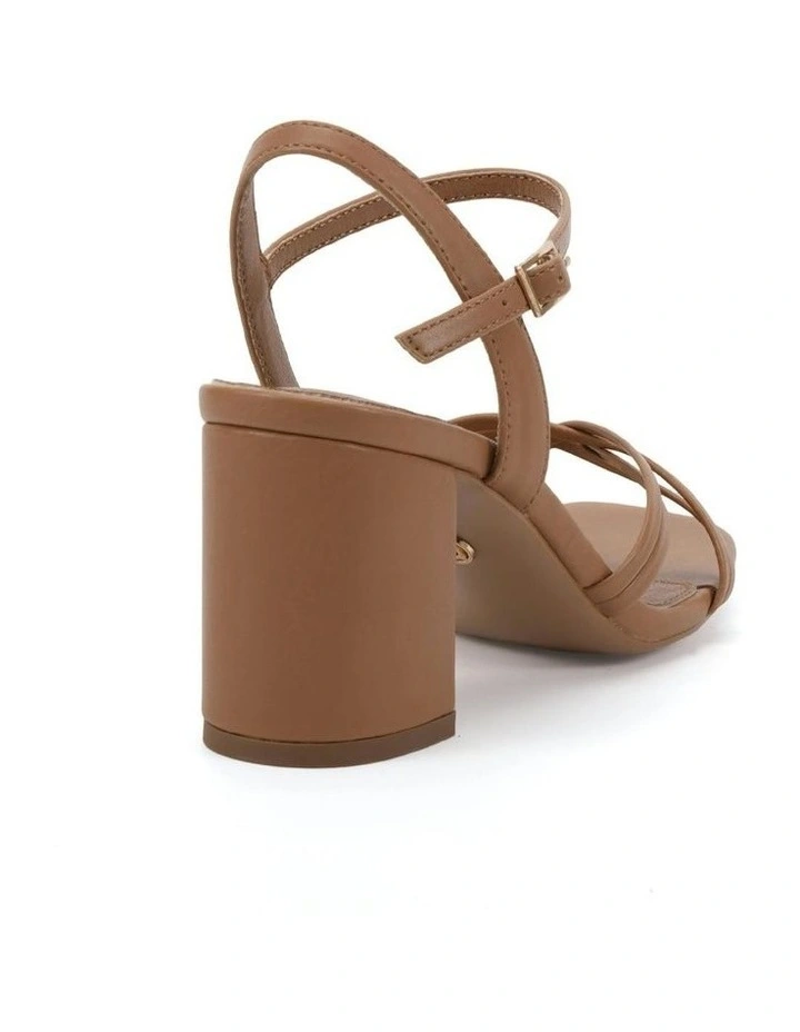 Nirella Open Toe Block Heels in Camel image 3