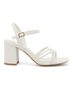 Nirella Open Toe Block Heels in White