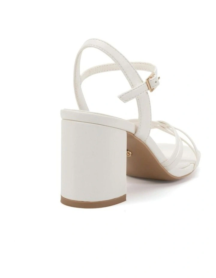 Nirella Open Toe Block Heels in White image 3