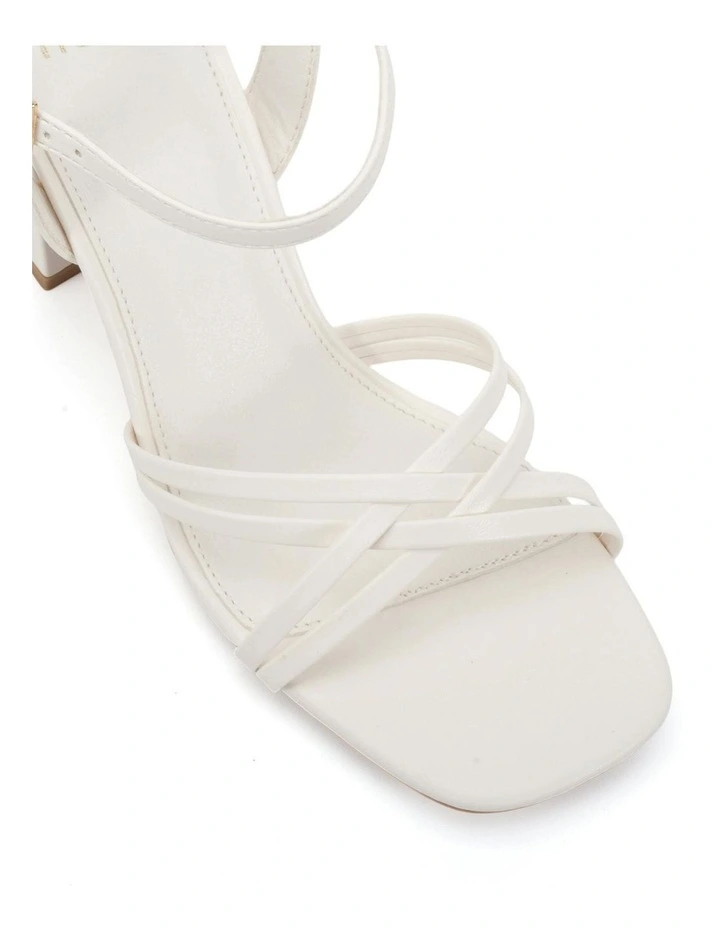 Nirella Open Toe Block Heels in White image 4