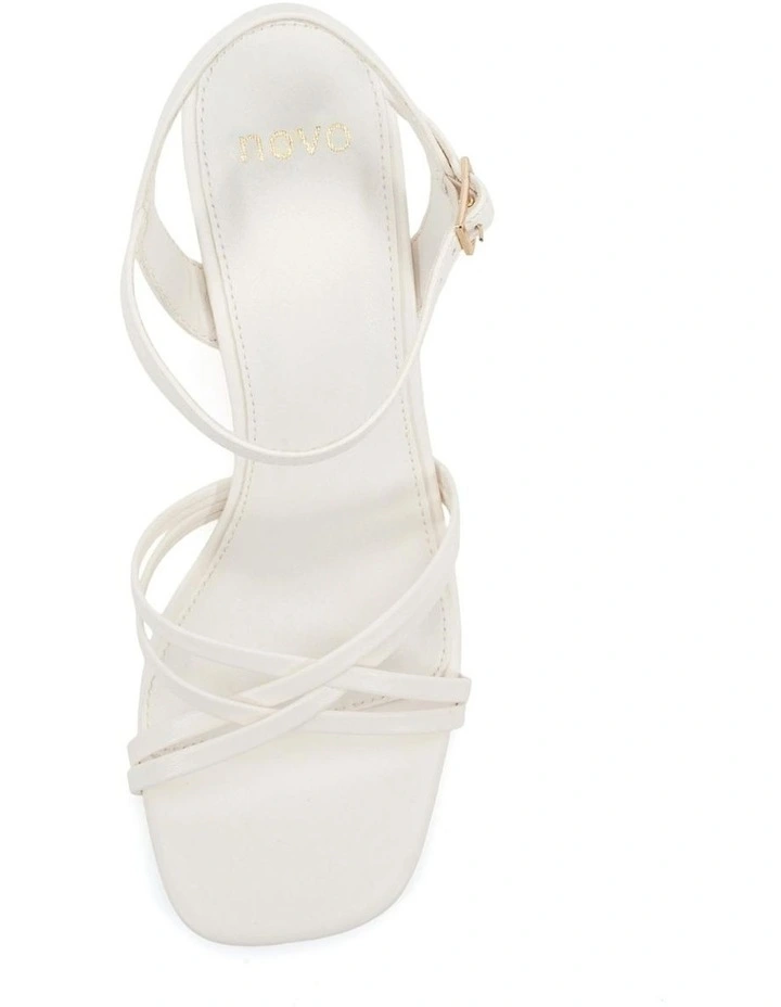 Nirella Open Toe Block Heels in White image 5